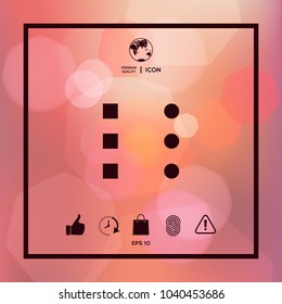 Menu icon for mobile apps and websites