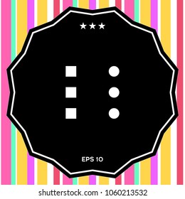 Menu icon for mobile apps and websites