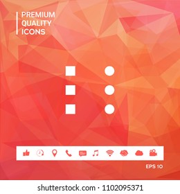 Menu icon for mobile apps and websites