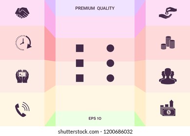 Menu icon for mobile apps and websites