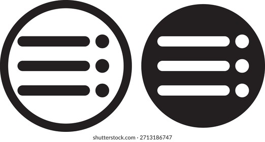 Menüsymbol im modernen Strichlinienstil. Menüsymbole für die Website-Navigation. Vektorgrafik von Benutzeroberflächenentwurfselementen. Interface Design Vektor Icon Set von Hamburger Menü.
