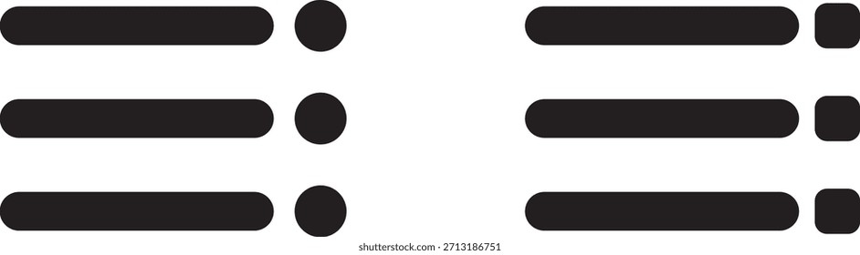 Icono de menú en estilo de línea de trazo moderno. Iconos del menú de navegación del Sitio web. Vector Conjunto de Elementos de diseño UI. Diseño de interfaz Icono de Vector Conjunto de menú de hamburguesa.