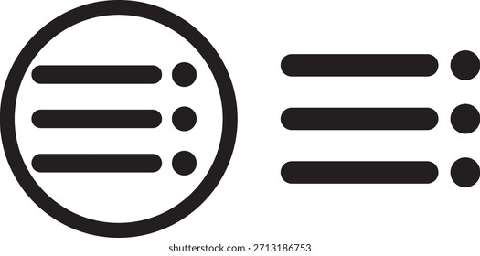 Menu icon in modern stroke line style. Website Navigation Menu Icons. Vector Set of UI Design Elements. Interface Design Vector Icon Set of hamburger Menu.