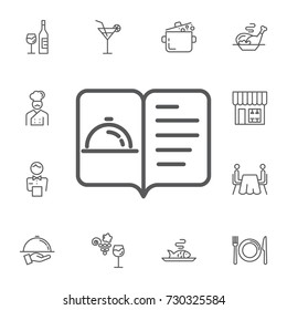 menu icon on the white background. Simple Set of restaurant Vector Line Icons.