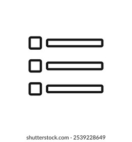 Menu icon outline collection or set in black and white