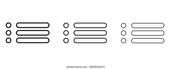 Icono de menú, signo de contorno, símbolos lineales