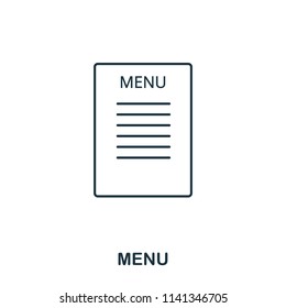 Menu icon. Outline style icon design. UI. Illustration of menu icon. Pictogram isolated on white. Ready to use in web design, apps, software, print
