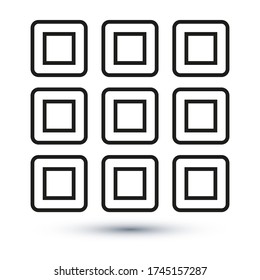 Icono de menú, signo de vector de contorno, pictograma de estilo lineal aislado en blanco. Símbolo, ilustración del logotipo. Trazo editable. Ilustración vectorial Eps10.