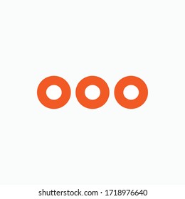 Menu Icon. Pointer Symbol. Presented in Orange Line Art Style.