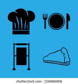 menu icon set about chef, restaurant icon, pizza and daily specials board vector set