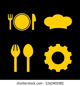 menu icon set about setting, fork and spoon, restaurant icon and chef vector set