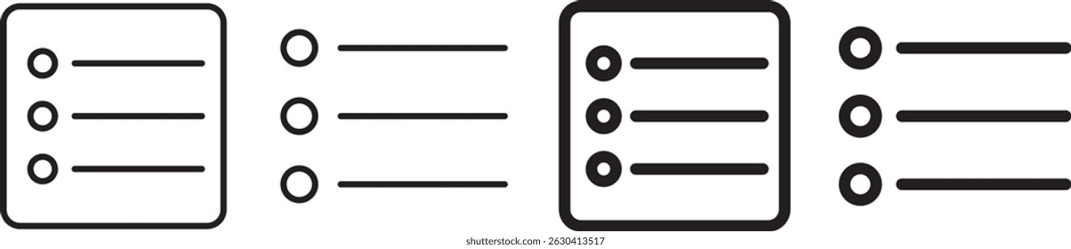 Menu icon set. Menu bar for apps or website