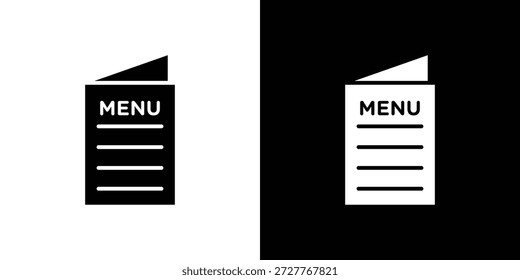 Menu icon set. flat icon collection. flat line silhouette set.