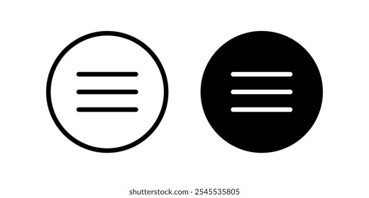 Menu icon set. flat illustration of vector icon on white background