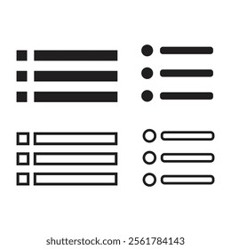 menu icon set. hamburger menu icon for web and mobile app 