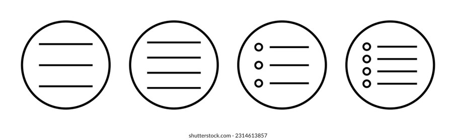 Menu Icon set illustration. web menu sign and symbol. hamburger menu symbol