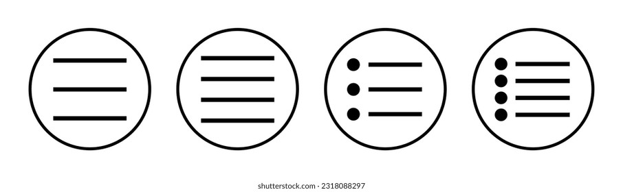 Menu Icon set illustration. web menu sign and symbol. hamburger menu symbol