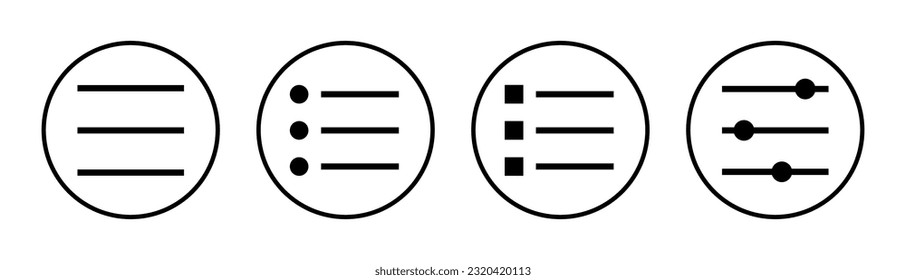 Menu Icon set illustration. web menu sign and symbol. hamburger menu symbol