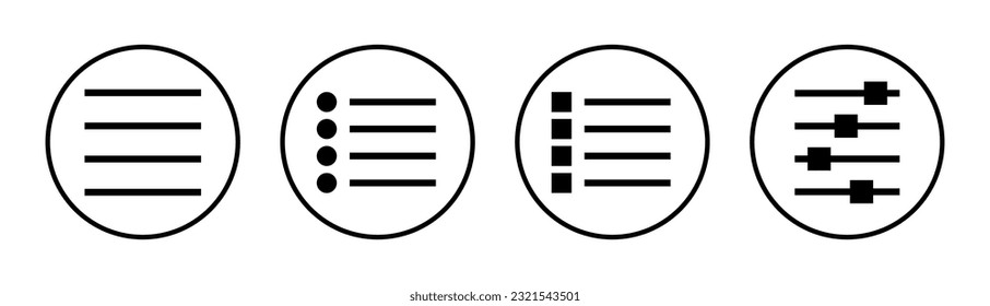 Menu Icon set illustration. web menu sign and symbol. hamburger menu symbol