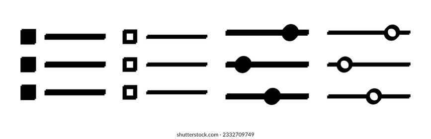 Menüsymbole setzen Illustration. Web-Menüzeichen und -Symbol. Hamburger-Menü-Symbol