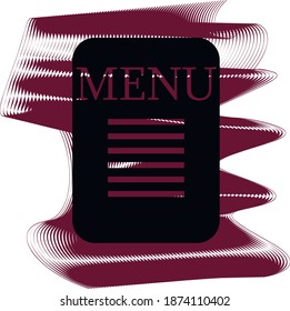 Menu icon of a set. Icon on vinous ripples isolated on white backgrond. Vector