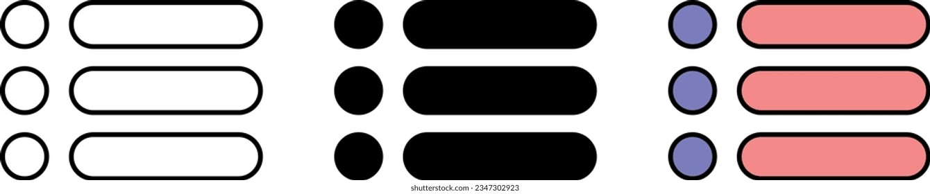 Menu Icon set outline and colored version. Web menu icons collection. Vector ilustration