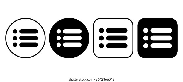 Menu icon set. Vector iilustration.