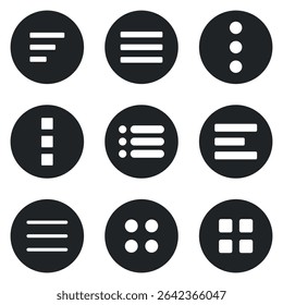 Menu icon set. Vector iilustration.