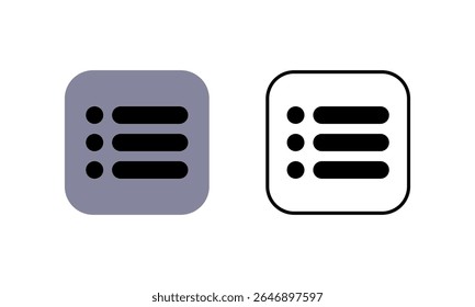 Icône de menu définie. Illustration vectorielle.
