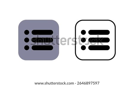 Menu icon set. Vector illustration.