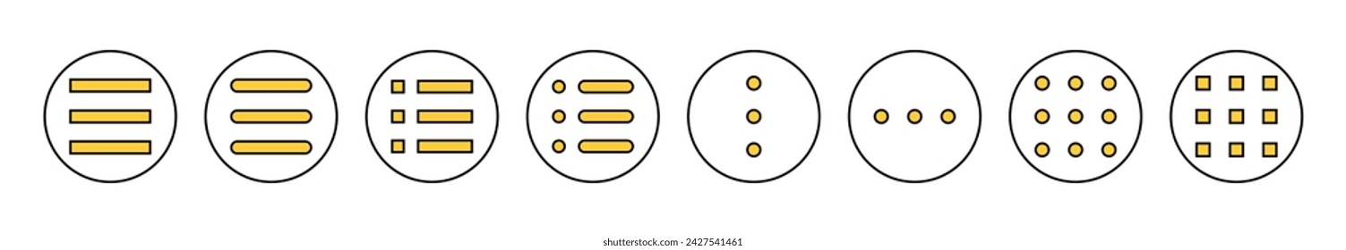 Menu Icon set vector. web menu sign and symbol. hamburger menu symbol