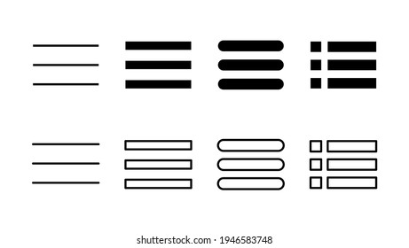 Menu Icon set. web menu icon. hamburger menu symbol