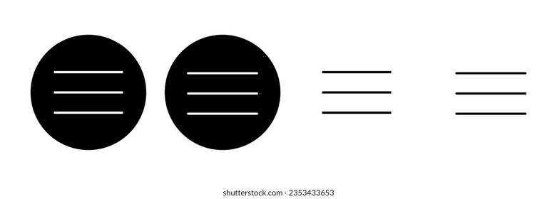 Conjunto de iconos del menú. icono de menú web. símbolo del menú hamburguesa