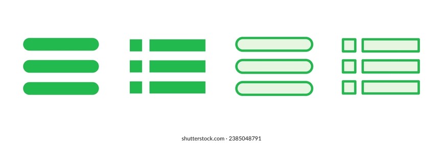 Conjunto de iconos del menú. icono de menú web. símbolo del menú hamburguesa