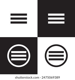 Menu Icon set. web menu icon. hamburger menu symbol.  isolated on white and black background. EPS 10