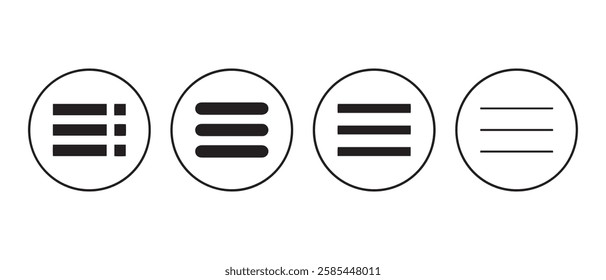 Menu Icon set. web menu icon. hamburger menu symbol