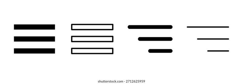 Menu Icon set. web menu icon. hamburger menu symbol