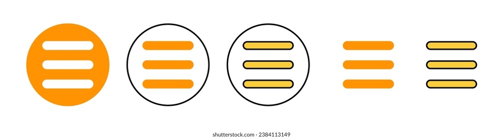 Menu Icon set for web and mobile app. web menu sign and symbol. hamburger menu symbol