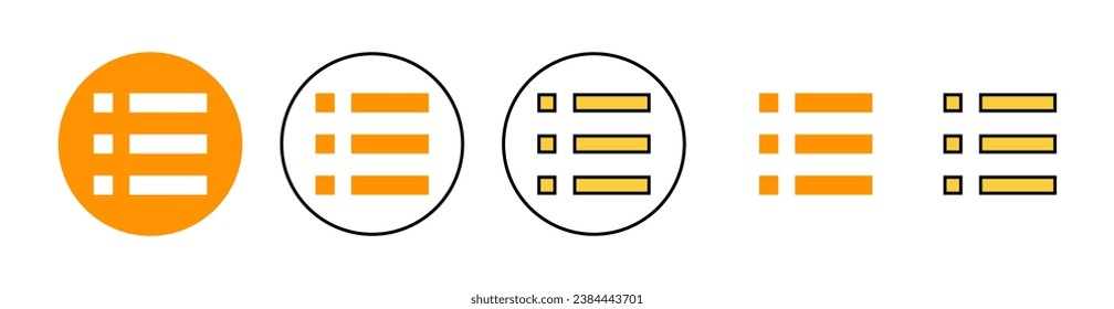 Menu Icon set for web and mobile app. web menu sign and symbol. hamburger menu symbol