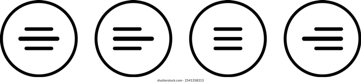 Conjunto de ícones de menu. Símbolo de sinal de menu de navegação do site