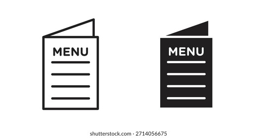 Icono de menú de diseños de Vector de silueta. Trazos editables