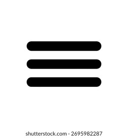 Menüsymbol Silhouette Symbol, Vektorgrafik auf weißem Hintergrund