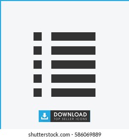 menu icon. Simple filled menu icon. On white background.