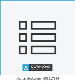 menu icon. simple outline menu vector icon. on white background.