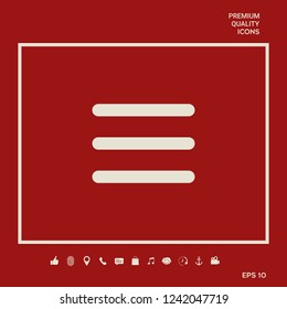 Menu Icon symbol. Graphic elements for your design