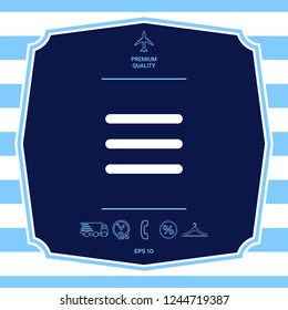 Menu Icon symbol. Graphic elements for your design