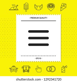 Menu Icon symbol. Graphic elements for your design