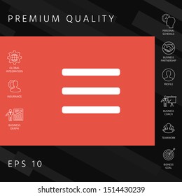 Menu Icon symbol. Graphic elements for your design