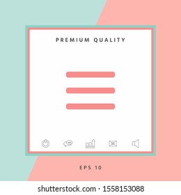 Menu Icon symbol. Graphic elements for your design
