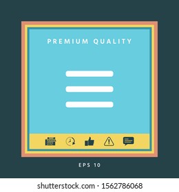Menu Icon symbol. Graphic elements for your design